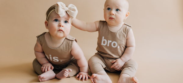 sis and bro tan romper