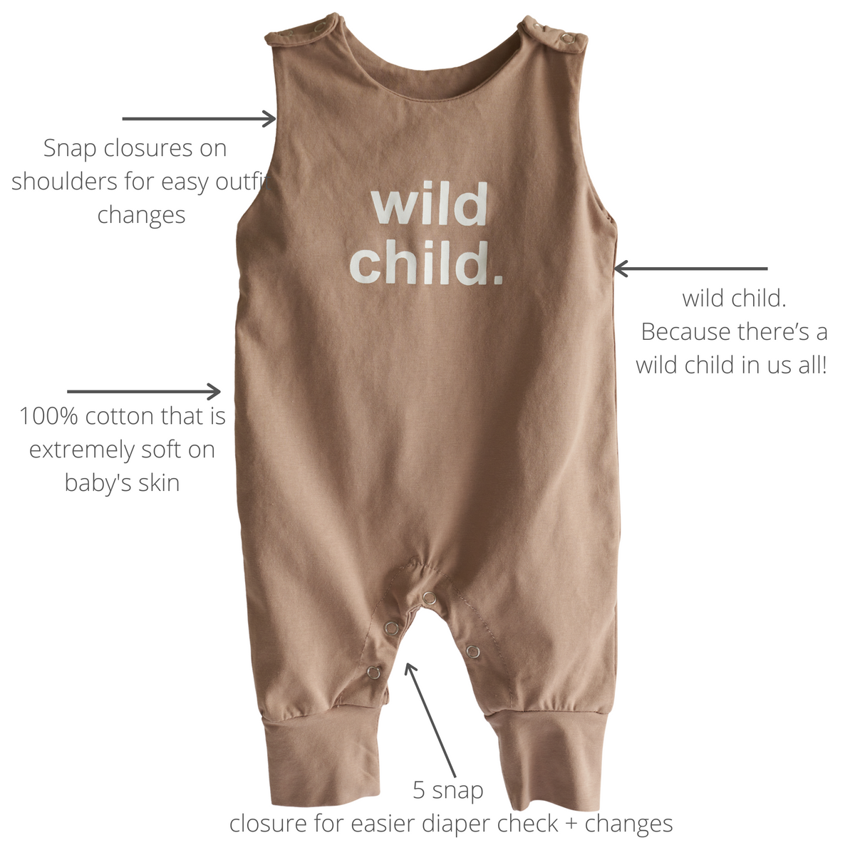 Wild Child Romper (Tan) – Denver James
