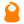 Back View of a bright orange silicone food catcher bib on a white background.