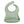 Front View of a light green silicone food catcher bib with 'food is my favorite f word.' text on a white background.