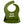 Front View of a bright green silicone food catcher bib with 'fork yeah.' text on a white background.