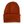 Back view of a rust colored kids beanie on a white background. 