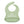 Front View of a light green silicone food catcher bib with 'paci aggressive.' text on a white background.