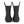 Front view of a pair of black colored rain boots for children. Showing pull handles for easy slip on and tags that say 
