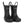 Front 3/4 view of a pair of black colored rain boots for children. Showing pull handles for easy slip on and tags that say 