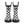 Front view of Black and white checkered children's rain boots with 'forever young' branding on a white background