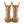 Back view of chocolate and white checkered children's rain boots on a white background.