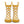 Front view of golden and white checkered children's rain boots with 'forever young' branding on a white background.