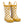 Front 3/4 view of golden and white checkered children's rain boots with 'forever young' branding on a white background.
