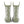 Back view of green and white checkered children's rain boots with grip handles for easy slip on, on a white background.