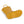 Detail image of golden colored children's rain boot focusing on the sole with texture and size stamped into the bottom. 