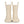 Front view of a pair of sand colored rain boots for children. Showing pull handles for easy slip on and tags that say 