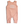 Pink baby romper with 'hello, world.' text on a white background