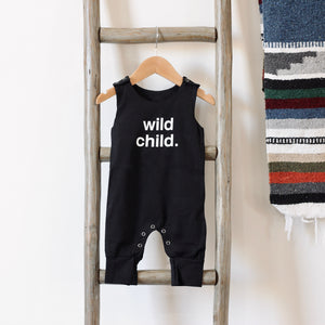 Romper - wild child. (black)
